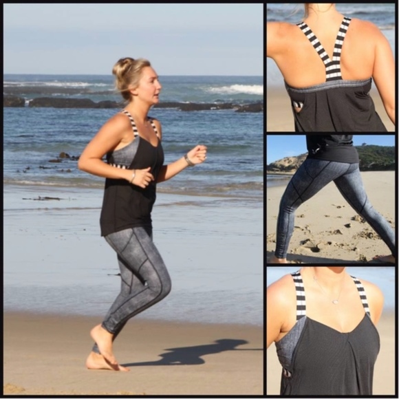 lululemon athletica Tops - LULULEMON | Rest Less Striped & Black Tank